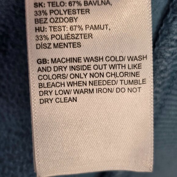 Mens The North Face Blue Pullover Hoodie Sweatshirt Cotton Blend Drawstring L - Picture 9 of 9